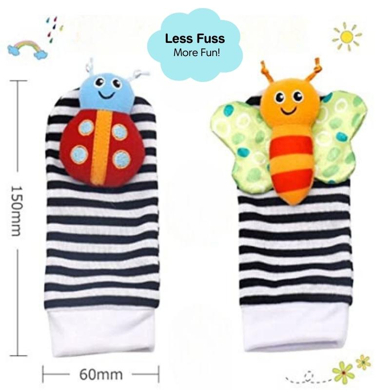 CrawlySensory Bundle (x2 Wrist + x2 Baby Socks)