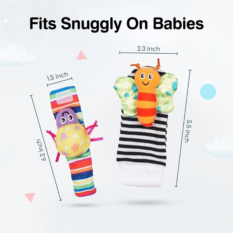 CrawlySensory Bundle (x2 Wrist + x2 Baby Socks)
